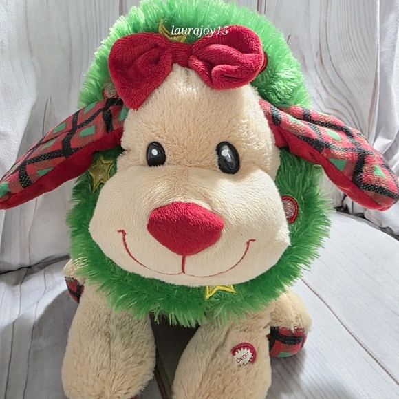 Goffa Christmas Brown Dog Plush Animated Christmas Toy Rockin Tree 11 Inch - Picture 3 of 9